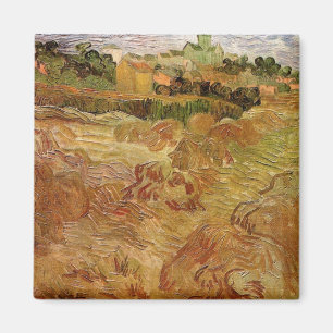 Vete fält med Auvers av Vincent van Gogh Magnet