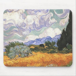 Vete fält med cypress av Van Gogh. Musmatta