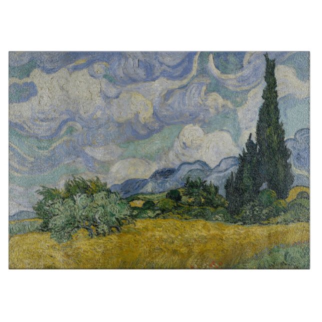 Vete fält med cypresser, Oljemålning, Van Gogh (Framsidan)