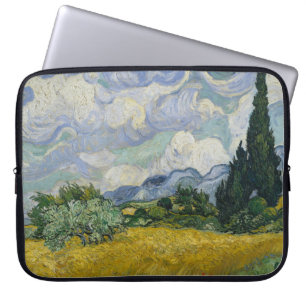 Vete fält med cypresser, Oljemålning, Van Gogh Laptop Fodral