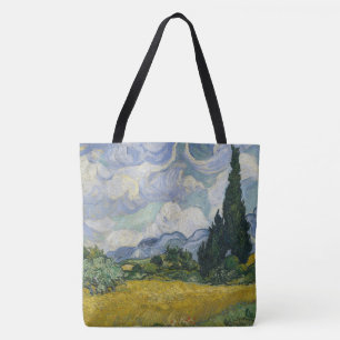 Vete fält med cypresser, Oljemålning, Van Gogh Tygkasse