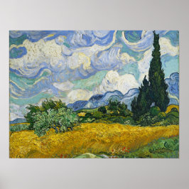 Vete fält med cypresser, Vincent van Gogh Poster
