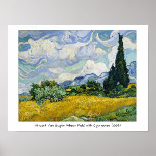 Vete fält med cypresser Vincent Van Gogh's Poster