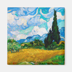 Vete Fält med kypresser, Van Gogh Magnet