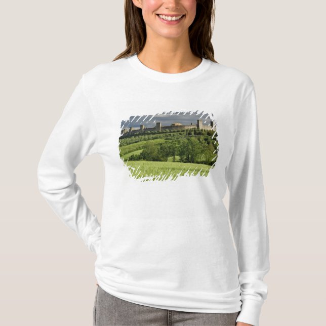 Vete fält och avlägsen Monteriggioni, i T Shirt (Framsida)