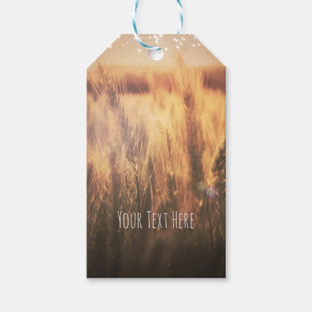 Vete fält Rustik landsbygd Bröllop fest Presentetikett (Framsidan)