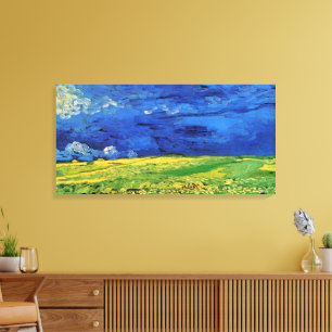 Vete fält under molnig himmel av Vincent van Gogh Canvastryck
