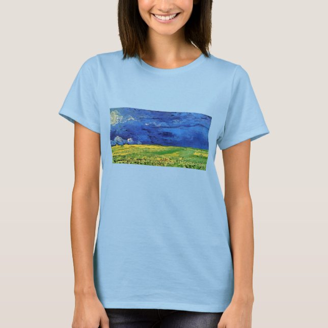Vete fält under molnig himmel av Vincent van Gogh T Shirt (Framsida)