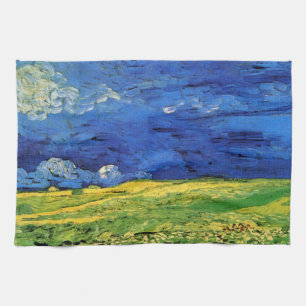 Vete fält under mulen himmel av Vincent van Gogh Kökshandduk