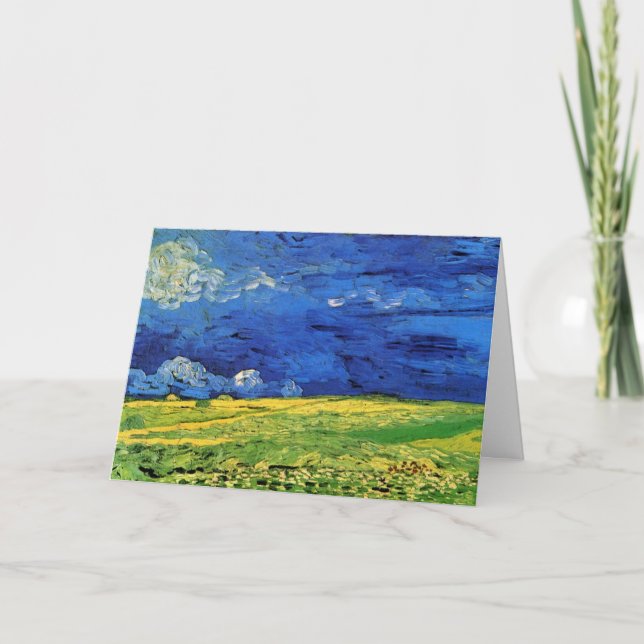 Vete fält under mulen himmel av Vincent van Gogh Kort (Framsida)