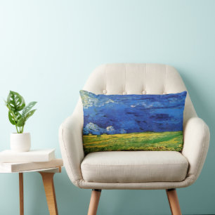 Vete fält under mulen himmel av Vincent van Gogh Lumbarkudde