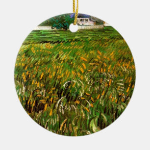 Vete fält vid Auvers av Vincent van Gogh Julgransprydnad Keramik