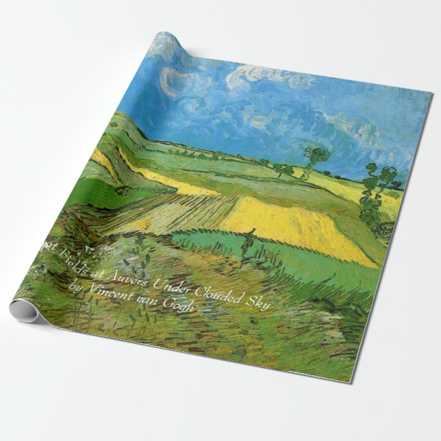 Vete fält vid Auvers under mulen himmel, Van Gogh Presentpapper (Utrullad)