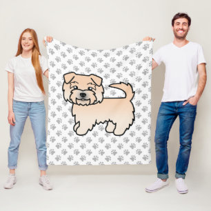 Vete Norfolk Terrier Cartoon Hund & Tassar Fleecefilt