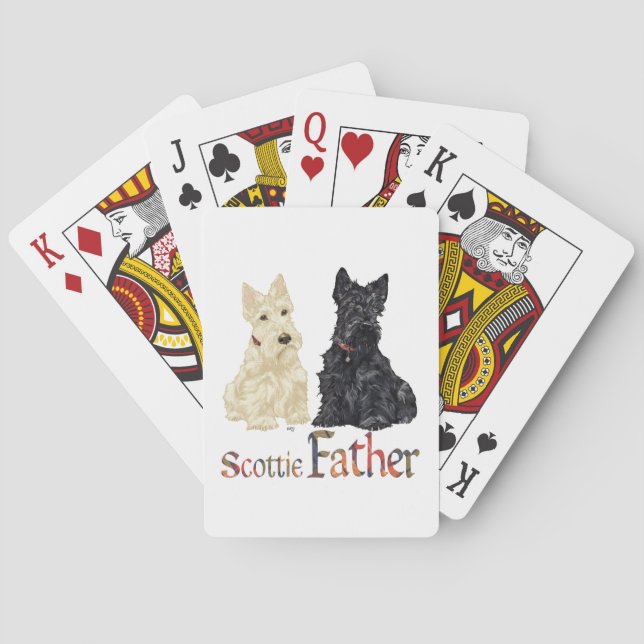 Vete och svart skotsk terrier far spelkort (Baksidan)