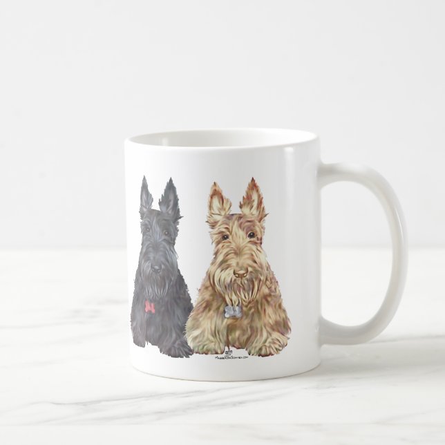 Vete- och svarta Scottie-hundar Kaffemugg (Höger)