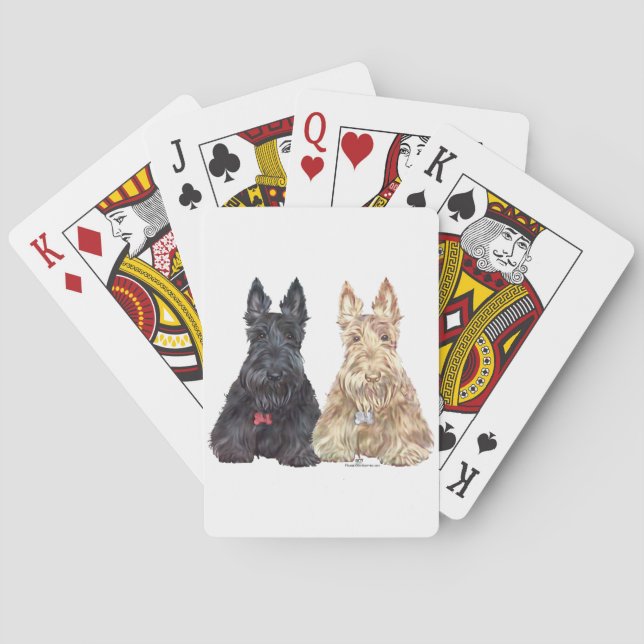 Vete- och svarta Scottie-hundar Spel Kort (Baksidan)