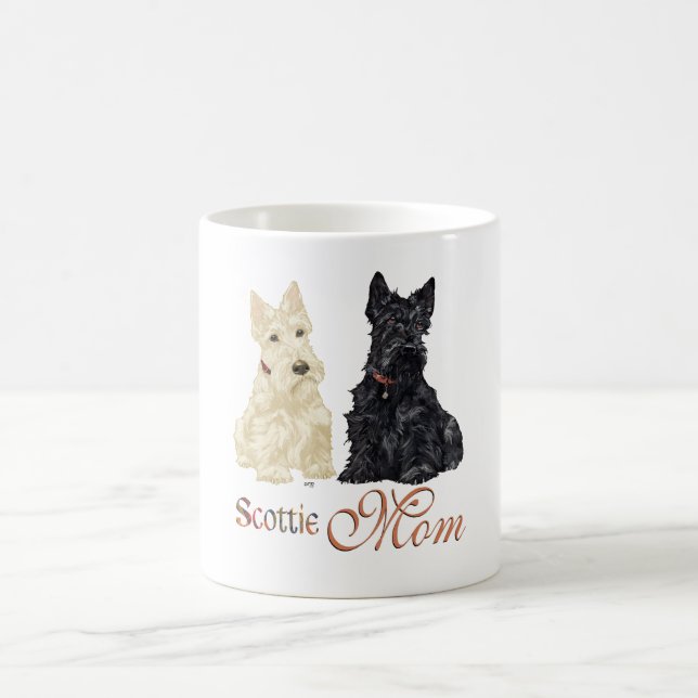 Vete och svarta Scotties mors dag Kaffemugg (Center)