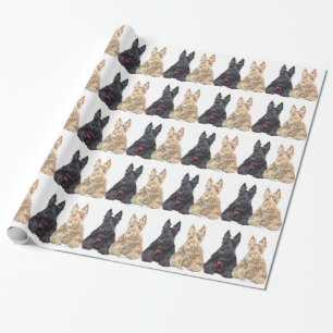 Vete- och svarta skotsk terrier presentpapper
