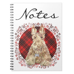 Vete Scottie Tartan Anteckningsbok Med Spiral