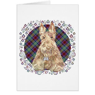 Vete Scottie Tartan Hälsningskort
