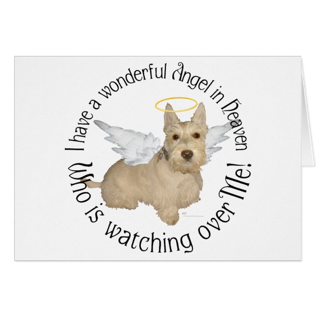 Vete Scottish Terrier Änglar Hälsningskort (Framsidan Horizontal)
