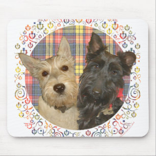 Vete & Svarta Scotties på Tartan Musmatta