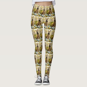 Vete Terrier Hund Med Påskägg Semester  Leggings