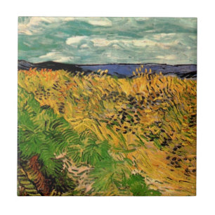 Veteåker med blåklint av Vincent van Gogh Kakelplatta