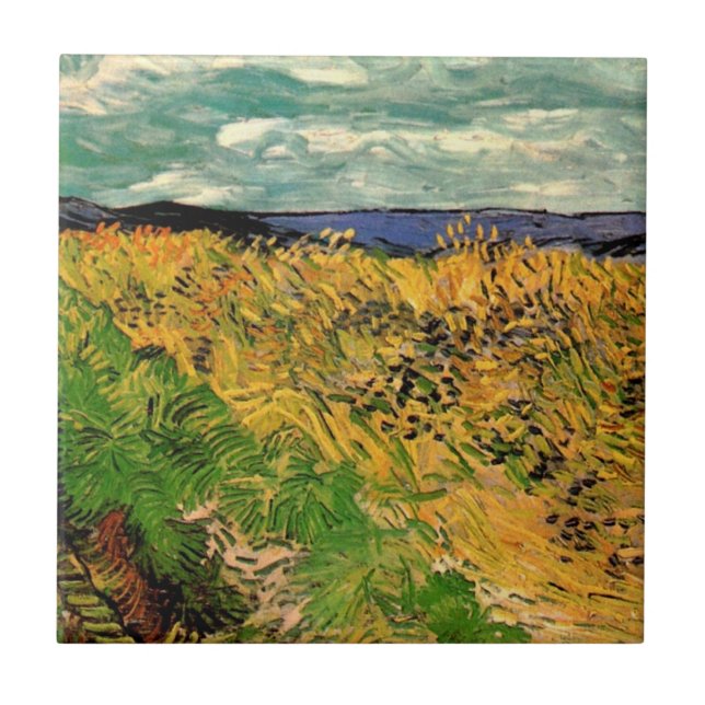 Veteåker med blåklint av Vincent van Gogh Kakelplatta (Framsidan)