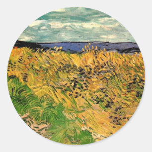 Veteåker med blåklint av Vincent van Gogh Runt Klistermärke