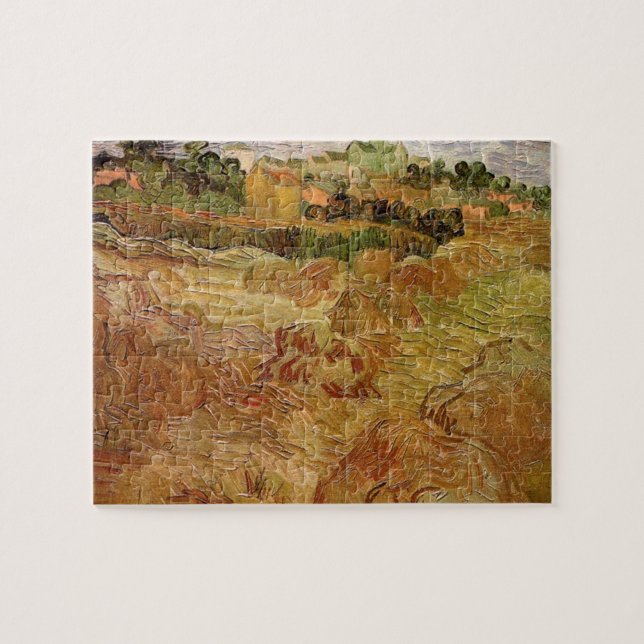 Veteåkrar med Auvers efter Vincent van Gogh Pussel (Horisontell)