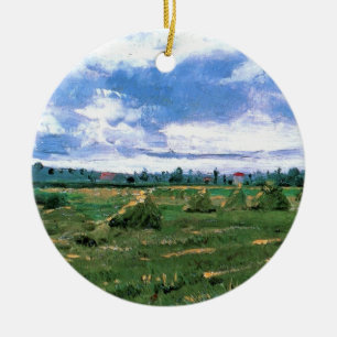 Veteåkrar med höstackar av Vincent van Gogh Julgransprydnad Keramik
