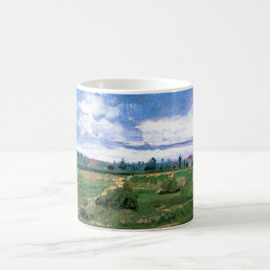 Veteåkrar med höstackar av Vincent van Gogh Kaffemugg