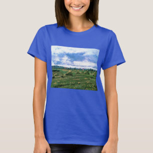 Veteåkrar med höstackar av Vincent van Gogh T Shirt