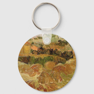Veteåkrar vid Auvers efter Vincent van Gogh Nyckelring