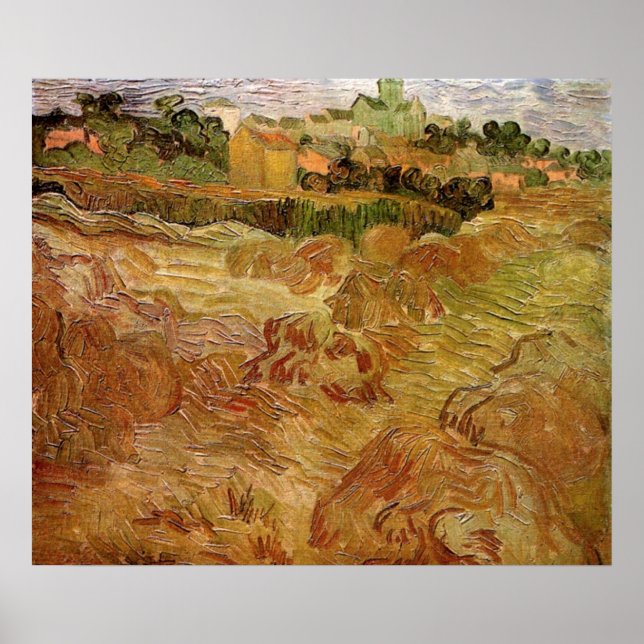 Veteåkrar vid Auvers efter Vincent van Gogh Poster (Framsidan)