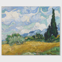 Vetefält med Cypresses av Vincent Van Gogh