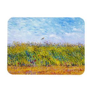 Vetefält med en Lark av Vincent Van Gogh Magnet