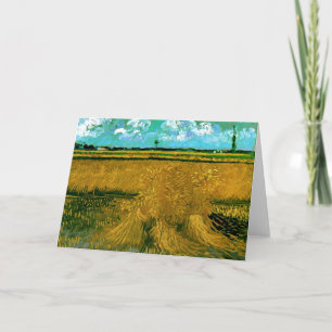 Vetefält med kärvar, Van Gogh konst Kort