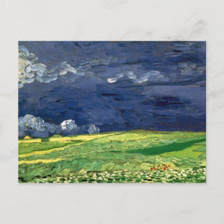 Vetefält under fördunklad himmelVan Gogh konst Vykort
