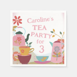 Veteknisk undervisning för tre flickor födelsedag pappersservett