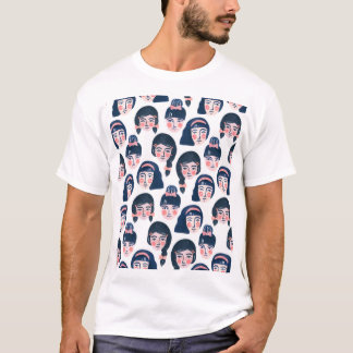 Vetemiska kvinnor: Tecknad Ansikte Art T Shirt