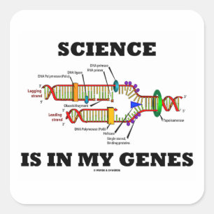 Vetenskap är i min gener (DNA-replicationen) Fyrkantigt Klistermärke