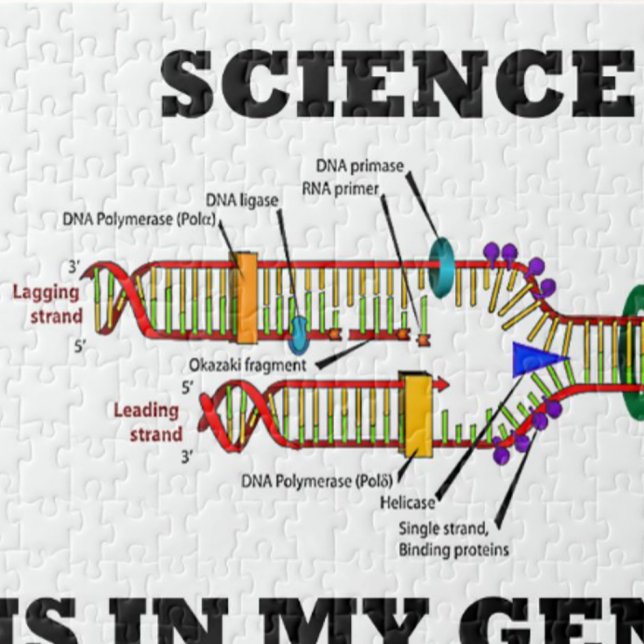 Vetenskap är i min gener (DNA-replicationen) Pussel (Genetics attitude jigsaw puzzle featuring DNA replication for anyone into science!)