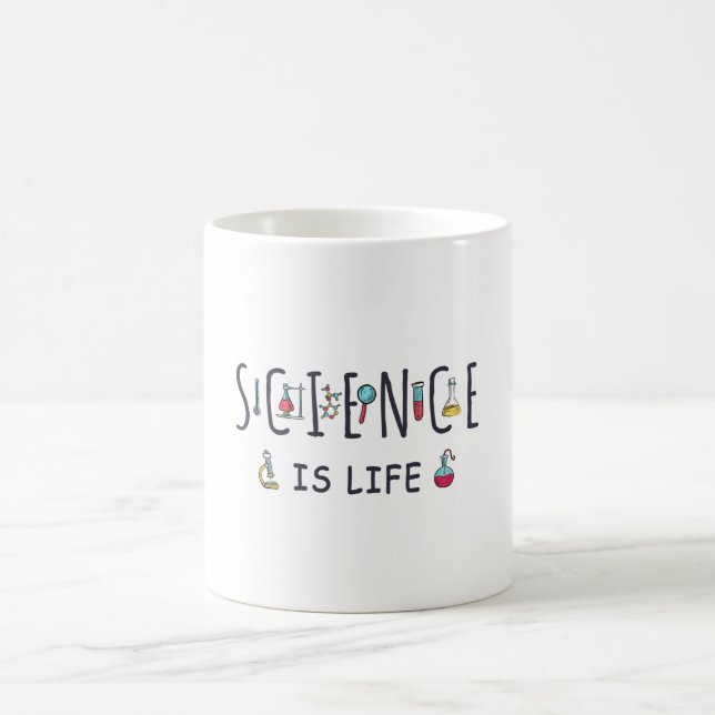 Vetenskap är livet kaffemugg (Center)