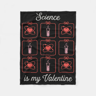 Vetenskap är min Valentine kemi Atom provrör T Fleecefilt