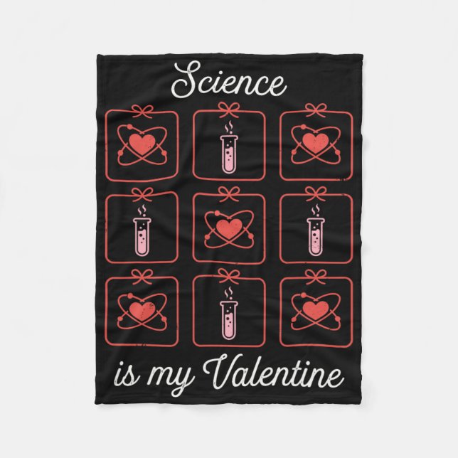 Vetenskap är min Valentine kemi Atom provrör T Fleecefilt (Framsidan)