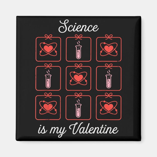 Vetenskap är min Valentine kemi Atom provrör T Magnet (Framsidan)