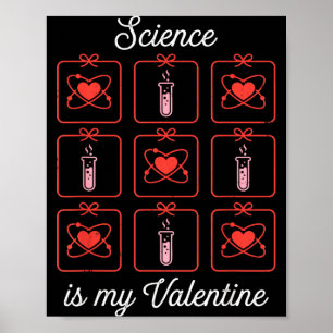 Vetenskap är min Valentine kemi Atom provrör T Poster